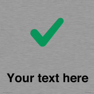 Custom plain background, green tick sign